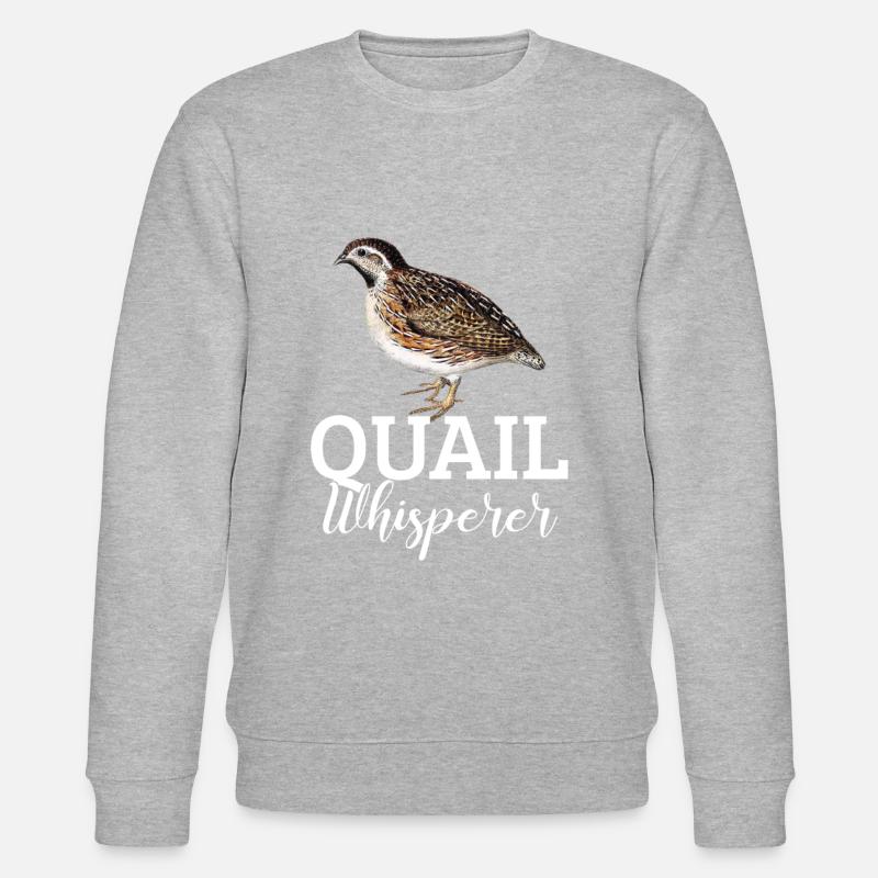 quail whisperer, quail - Stanley/Stella Unisex Bio-Sweatshirt CHANGER  - Grau meliert
