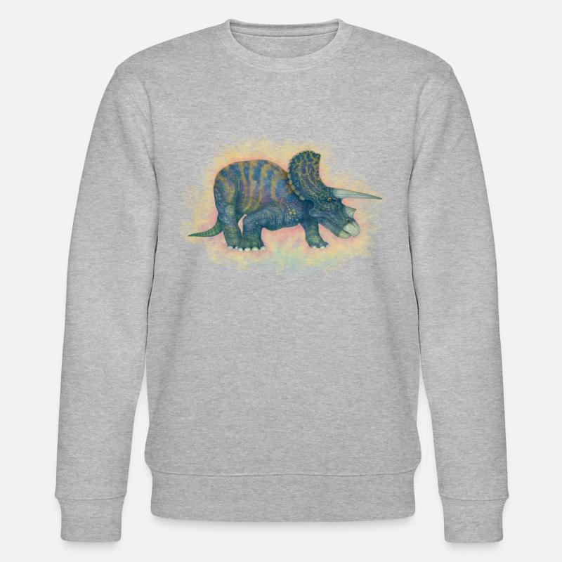Gehörnte Dinosaurier - Stanley/Stella Unisex Bio-Sweatshirt CHANGER  - Grau meliert
