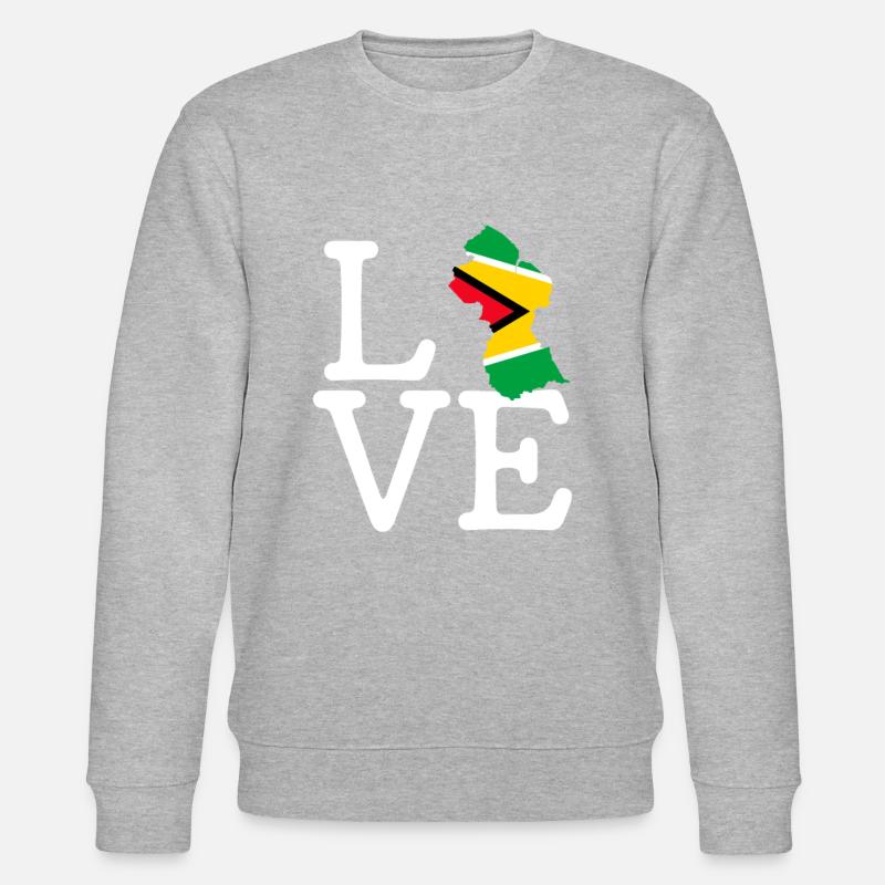 guyana love, guyana - Stanley/Stella Unisex Bio-Sweatshirt CHANGER  - Grau meliert