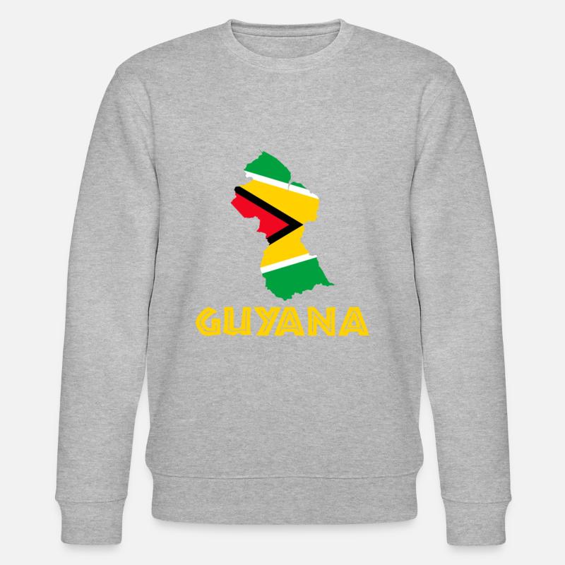 guyanese map, guyana - Stanley/Stella Unisex Bio-Sweatshirt CHANGER  - Grau meliert