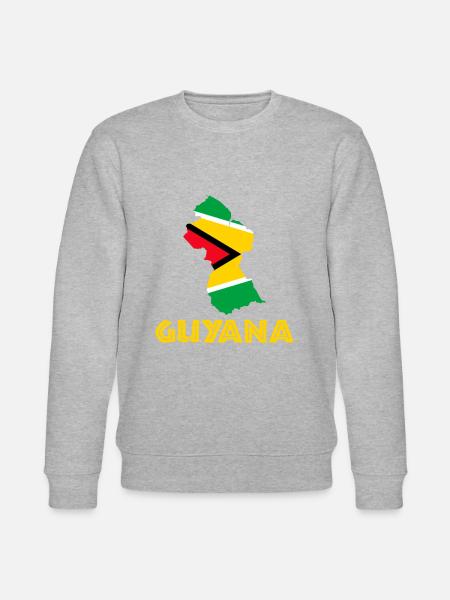 guyanese map, guyana - Stanley/Stella Unisex Bio-Sweatshirt CHANGER - Grau meliert