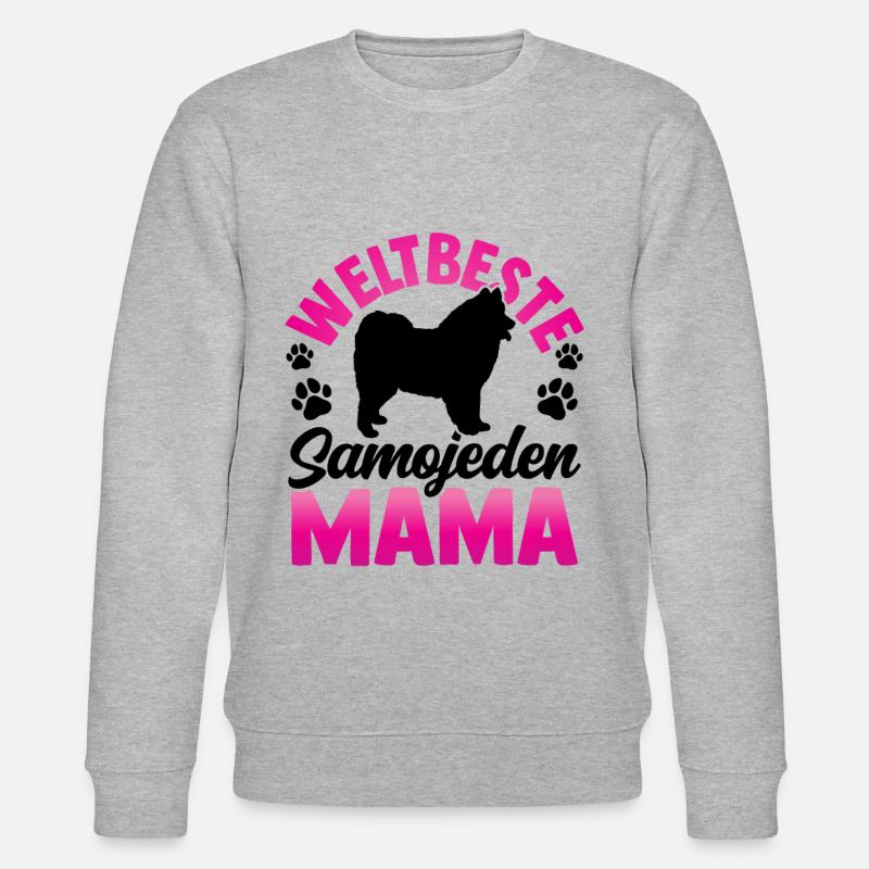 Weltbeste Samojede Mama Samojedenspitz - Stanley/Stella Unisex Bio-Sweatshirt CHANGER - Grau meliert