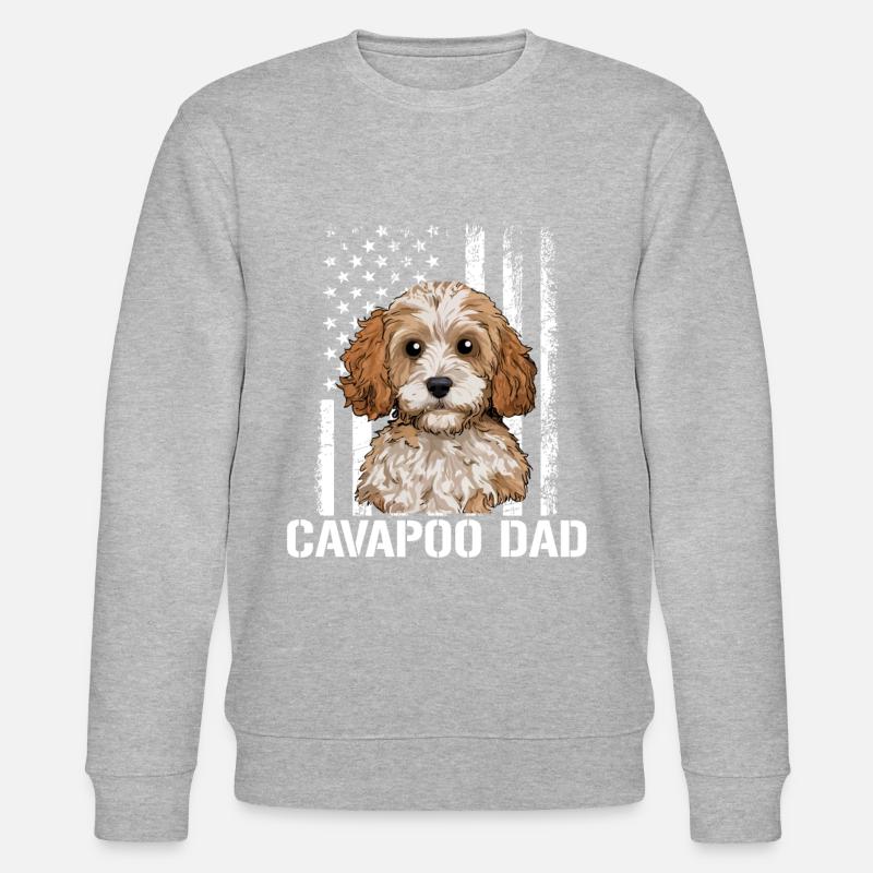 Cavapoo Dog, Cavapoo - Stanley/Stella CHANGER Unisex Organic Sweatshirt - heather grey