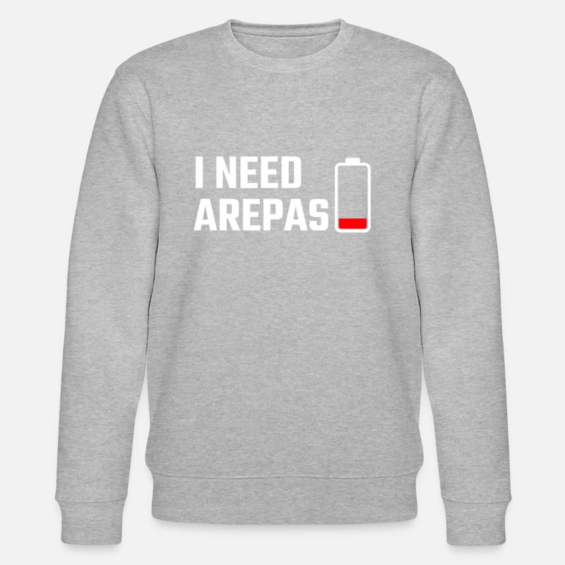 i need arepas - Stanley/Stella Unisex Bio-Sweatshirt CHANGER  - Grau meliert