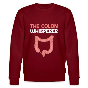 Colon Whisperer, Endoscopy Gastroenterology - Stanley/Stella Unisex Bio-Sweatshirt CHANGER  - Burgunderrot - Vorne - Nik (191cm) & Marisol (170cm)