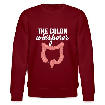 Colon Whisperer, Endoscopy Gastroenterology - Stanley/Stella Unisex Bio-Sweatshirt CHANGER  - Burgunderrot - Vorne - Nik (191cm) & Marisol (170cm)
