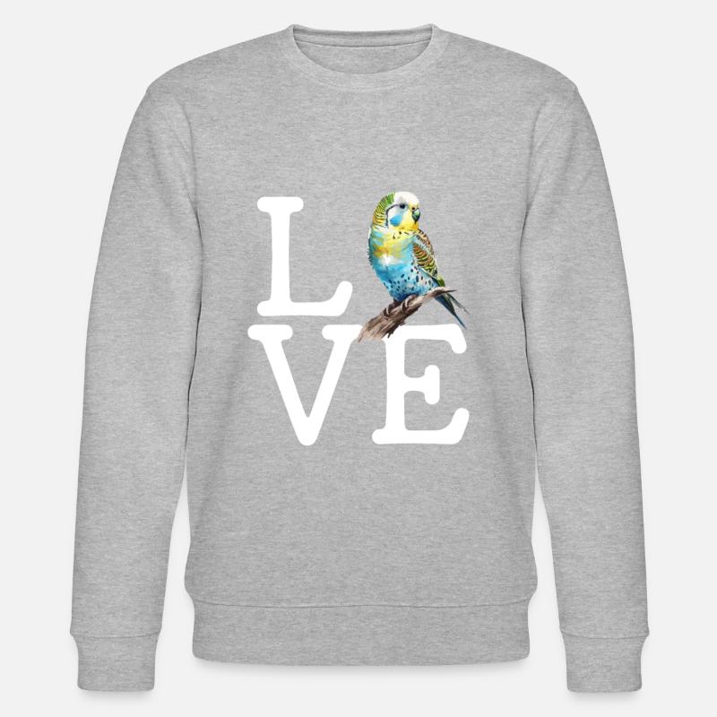 budgerigar parakeet, budgie - Stanley/Stella CHANGER Unisex Organic Sweatshirt - heather grey
