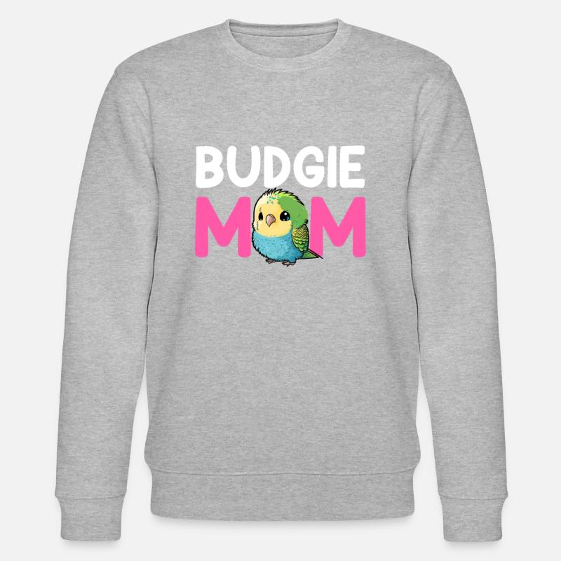 budgerigar parakeet, Budgie - Stanley/Stella Unisex Bio-Sweatshirt CHANGER  - Grau meliert