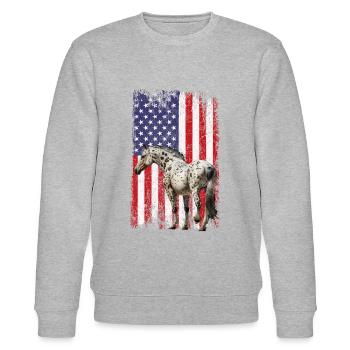 appaloosa equestrian horse - Stanley/Stella Unisex Bio-Sweatshirt CHANGER  - Grau meliert - Vorne - Nik (191cm) & Marisol (170cm)