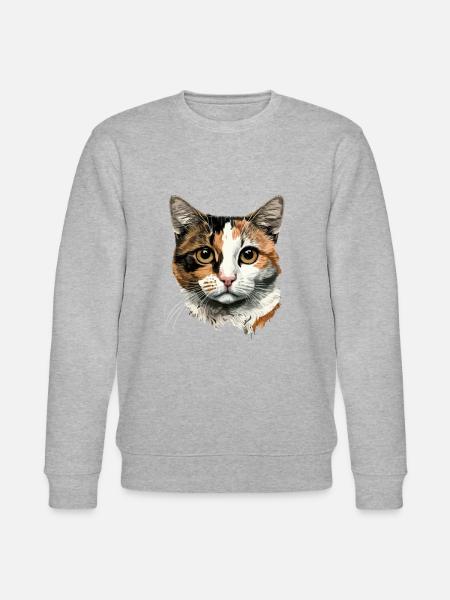 Calico cat - Stanley/Stella CHANGER Unisex Organic Sweatshirt - heather grey