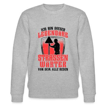 Legendärer Straßenwärter Straßenbauer - Stanley/Stella Unisex Bio-Sweatshirt CHANGER  - Grau meliert - Vorne - Nik (191cm) & Marisol (170cm)
