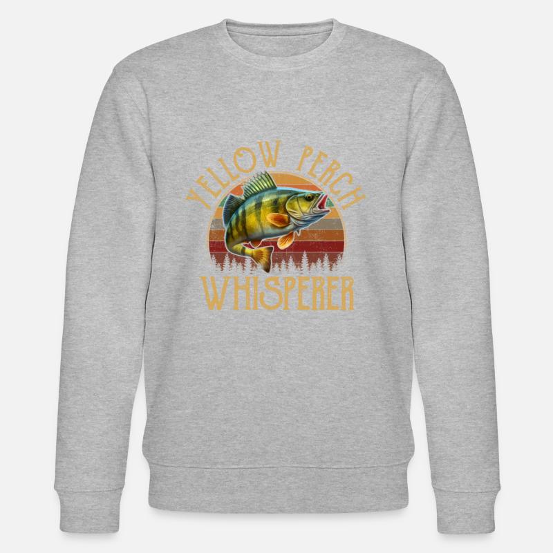 Yellow Perch whisperer, Yellow Perch - Stanley/Stella CHANGER Unisex Organic Sweatshirt - heather grey