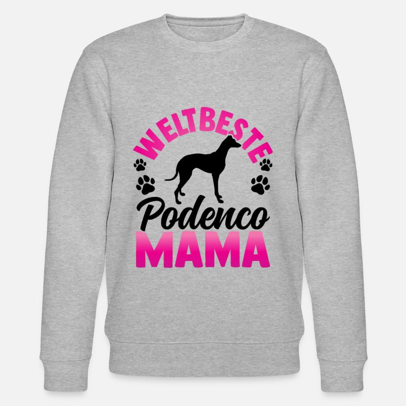 Beste Podenco Mama spanischer Windhund - Stanley/Stella Unisex Bio-Sweatshirt CHANGER  - Grau meliert