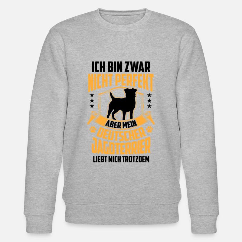 Deutscher Jagdterrier ist nicht perfekt - Stanley/Stella Unisex Bio-Sweatshirt CHANGER  - Grau meliert
