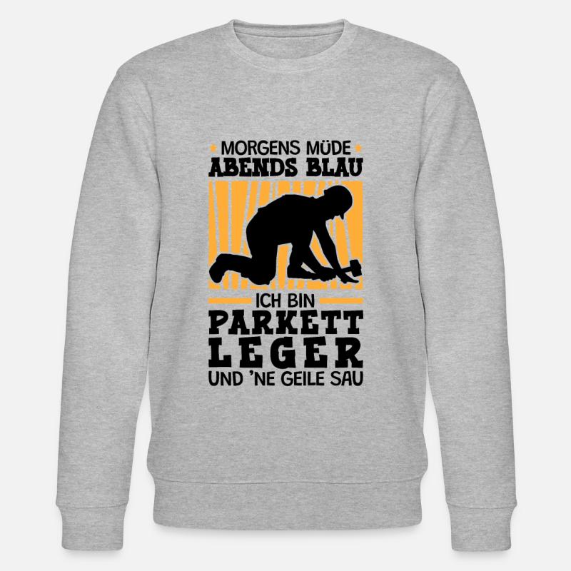 Ich bin Parkettleger Fliesenleger - Stanley/Stella Unisex Bio-Sweatshirt CHANGER  - Grau meliert