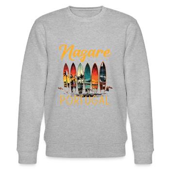 Nazare, Portugal - Stanley/Stella CHANGER Unisex Organic Sweatshirt - heather grey - Front - Nik (191cm) & Marisol (170cm)