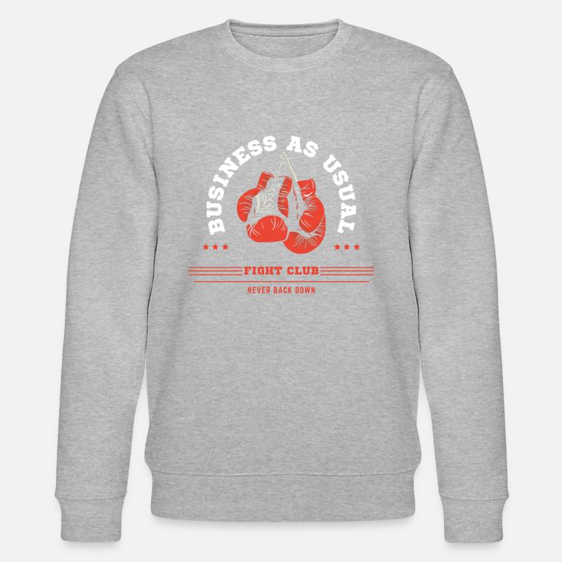 Never Back Down - Boxing Shirt - Stanley/Stella Unisex Bio-Sweatshirt CHANGER  - Grau meliert