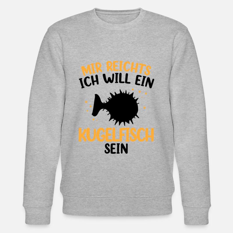 Will ein Kugelfisch sein Riesenkugelfisch - Stanley/Stella Unisex Bio-Sweatshirt CHANGER  - Grau meliert