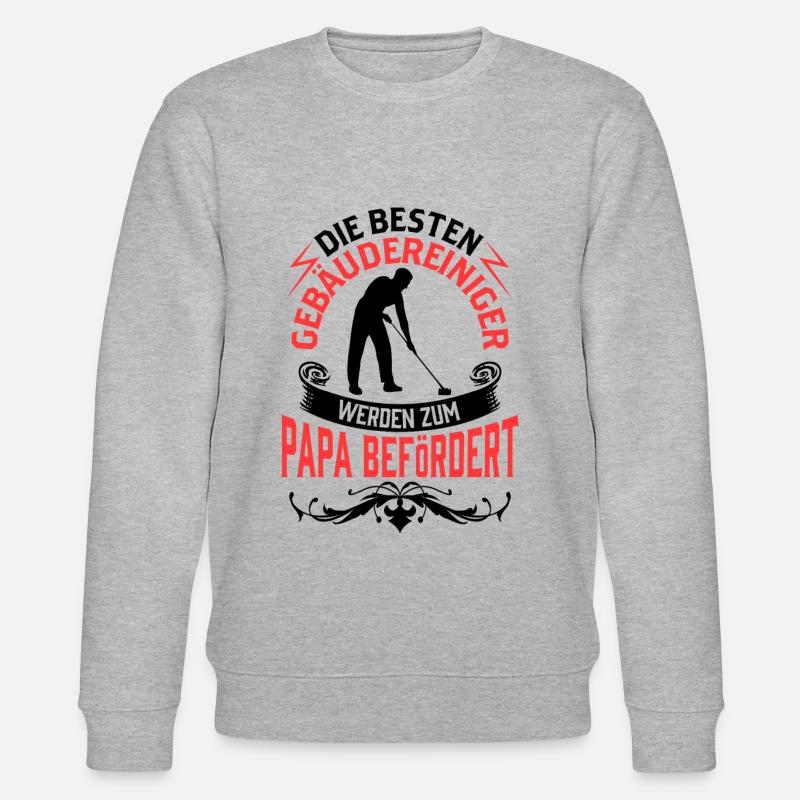 Gebäudereiniger wird zum Papa Fensterputzer - Stanley/Stella Unisex Bio-Sweatshirt CHANGER  - Grau meliert