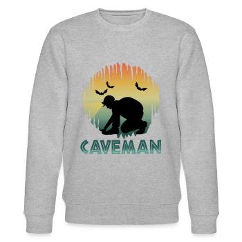 Caveman - Caving - Cave Explorer Speleology - Stanley/Stella CHANGER Unisex Organic Sweatshirt - heather grey - Front - Nik (191cm) & Marisol (170cm)