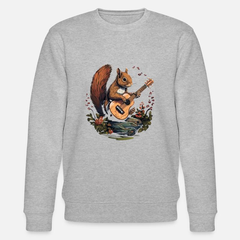 Squirrel playing a guitar - Stanley/Stella Unisex Bio-Sweatshirt CHANGER - Grau meliert