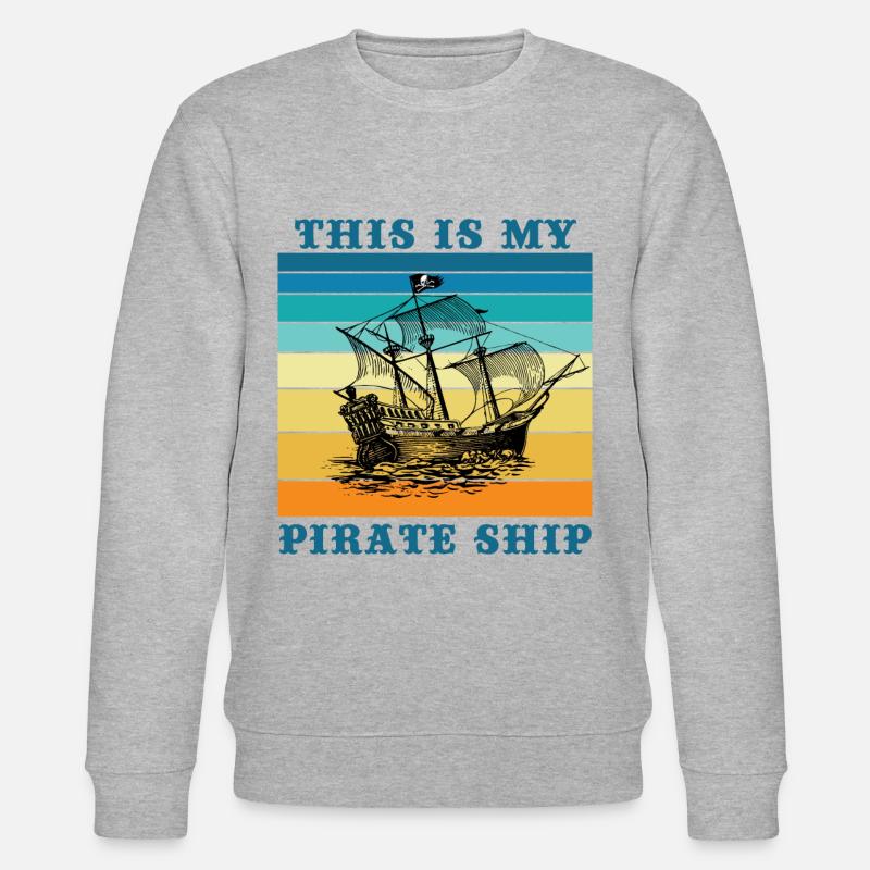 Das ist mein Piratenschiff - Stanley/Stella Unisex Bio-Sweatshirt CHANGER  - Grau meliert