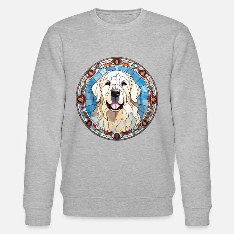 Große Pyrenäen Hunderasse Aquarellglas - Stanley/Stella Unisex Bio-Sweatshirt CHANGER  - Grau meliert