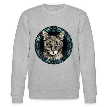 Javanische Katzenrasse Aquarellglas - Stanley/Stella Unisex Bio-Sweatshirt CHANGER  - Grau meliert - Vorne - Nik (191cm) & Marisol (170cm)