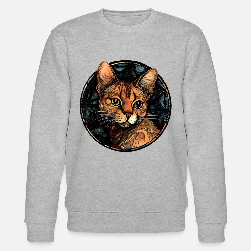 Ocicat Katzenrasse Aquarellglas - Stanley/Stella Unisex Bio-Sweatshirt CHANGER  - Grau meliert