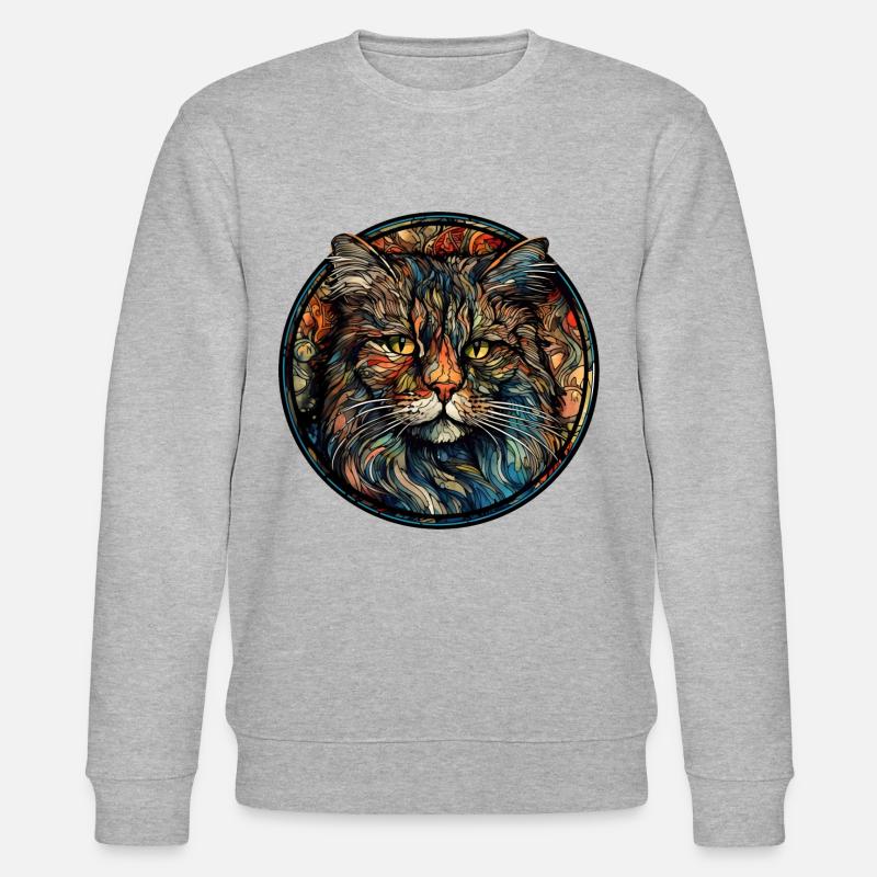 Ragamuffin Katzenrasse Aquarellglas - Stanley/Stella Unisex Bio-Sweatshirt CHANGER  - Grau meliert