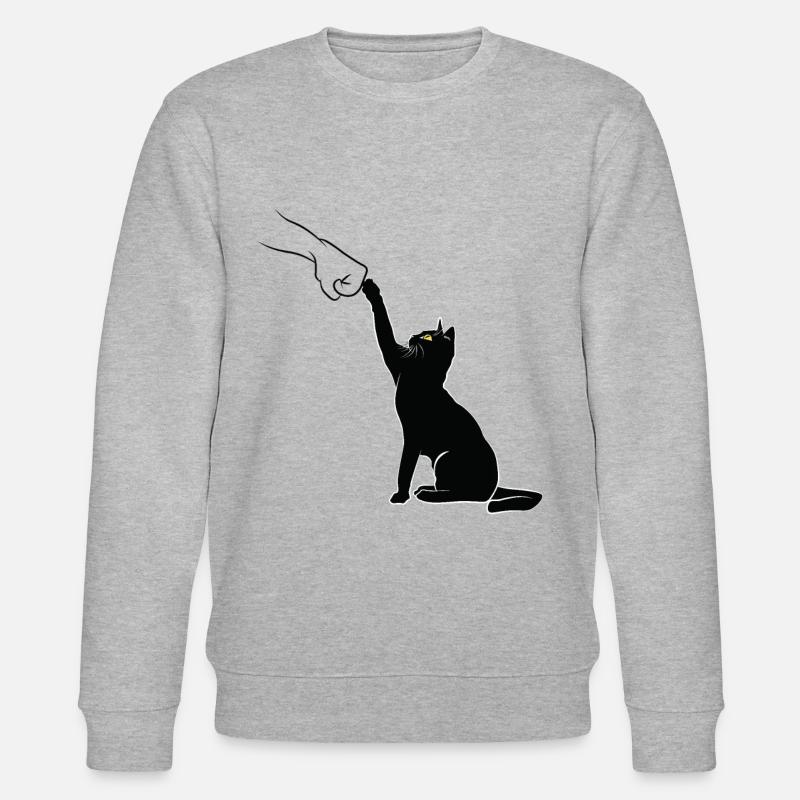 Schwarzer Katzenfauststoß - Stanley/Stella Unisex Bio-Sweatshirt CHANGER  - Grau meliert