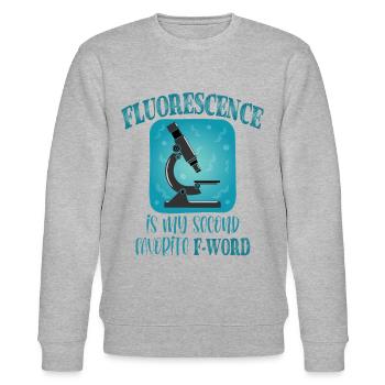 Fluoreszenz ist mein zweitliebstes F-Wort Lustig - Stanley/Stella Unisex Bio-Sweatshirt CHANGER  - Grau meliert - Vorne - Nik (191cm) & Marisol (170cm)