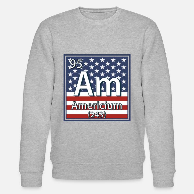 Americium Element Periodic Table - Stanley/Stella CHANGER Unisex Organic Sweatshirt - heather grey