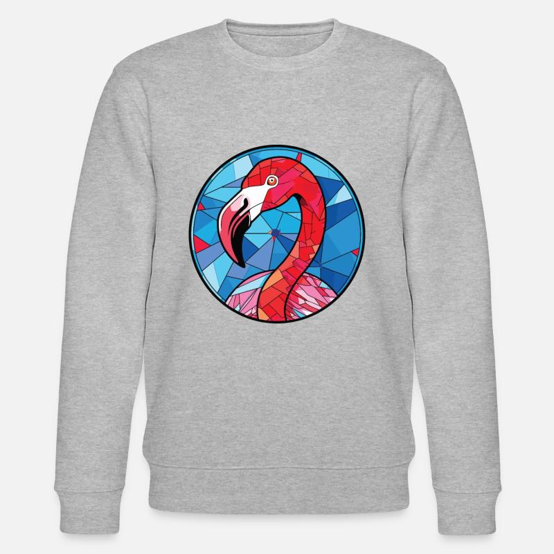 Flamingo Bunte Aquarell-Tierillustration - Stanley/Stella Unisex Bio-Sweatshirt CHANGER  - Grau meliert