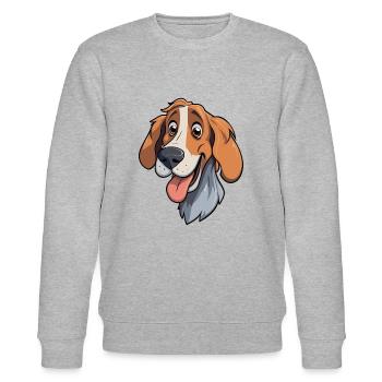 Slovensky Kopov Hunderasse Cartoon Kawaii Illustrat - Stanley/Stella Unisex Bio-Sweatshirt CHANGER  - Grau meliert - Vorne - Nik (191cm) & Marisol (170cm)