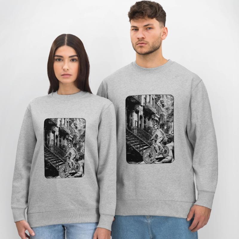 NYC Comic Image: Distinctive Design for Bikers Stanley/Stella CHANGER Unisex Organic Sweatshirt
