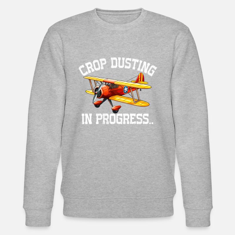 crop duster in progress - Stanley/Stella CHANGER Unisex Organic Sweatshirt - heather grey