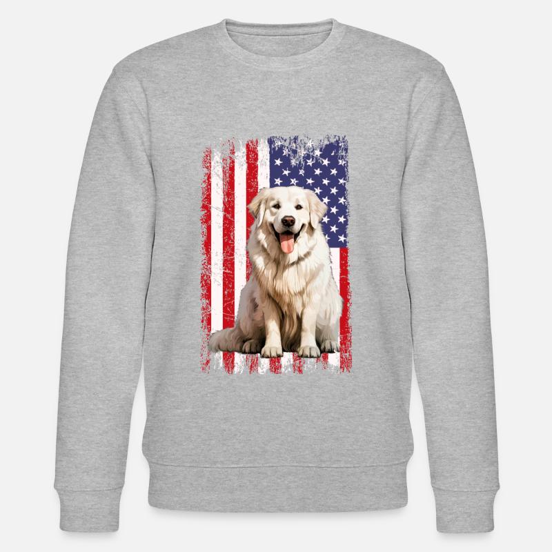 Great Pyrenees dog, - Stanley/Stella Unisex Bio-Sweatshirt CHANGER  - Grau meliert