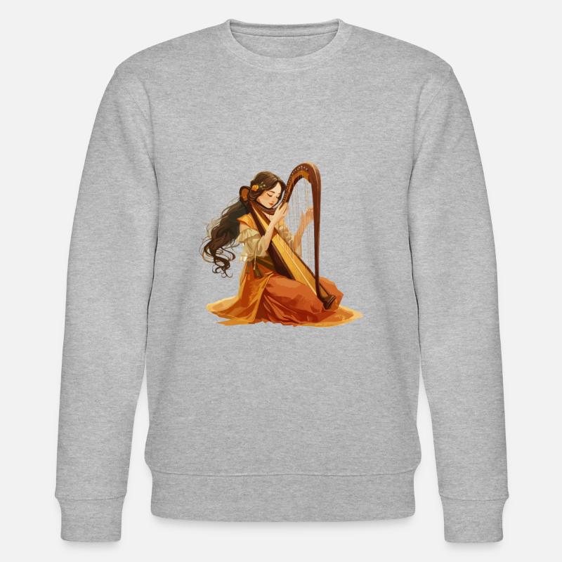 Harp playing - Stanley/Stella Unisex Bio-Sweatshirt CHANGER  - Grau meliert