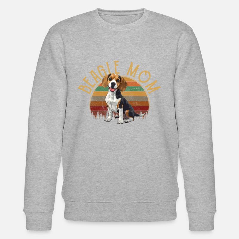 beagle mom beagle - Stanley/Stella Unisex Bio-Sweatshirt CHANGER  - Grau meliert