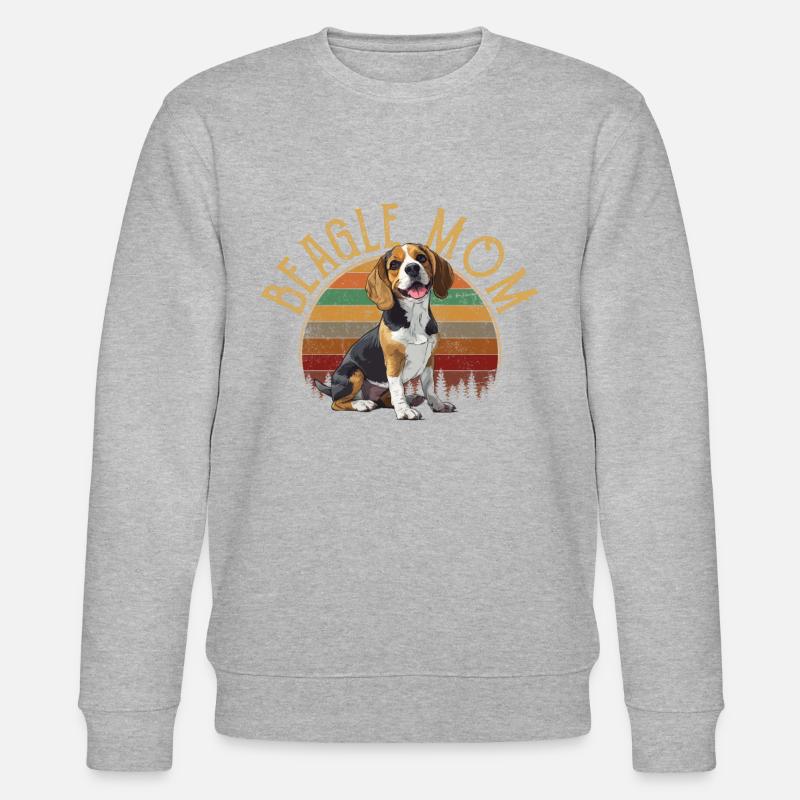 beagle mom beagle - Stanley/Stella CHANGER Unisex Organic Sweatshirt - heather grey
