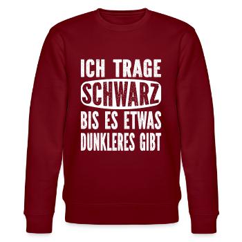 Ich trage schwarz bis es etwas dunkleres gibt - Stanley/Stella Unisex Bio-Sweatshirt CHANGER  - Burgunderrot - Vorne - Nik (191cm) & Marisol (170cm)