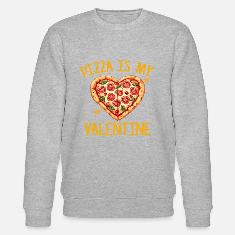 pizza is my valentine, valentines - Stanley/Stella Unisex Bio-Sweatshirt CHANGER  - Grau meliert
