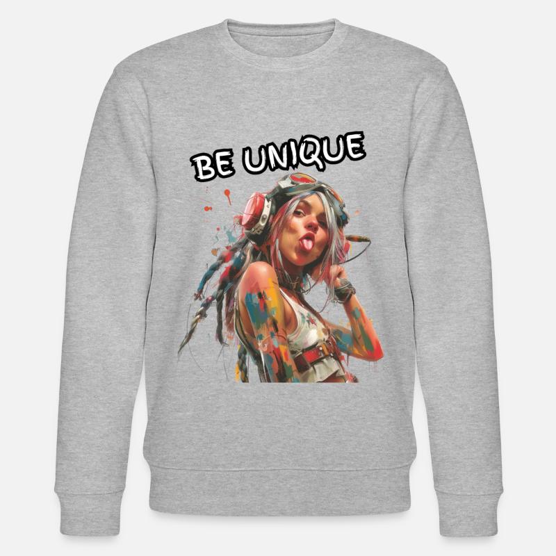 BE UNIQUE. Selbsttreue, Selbstbewusst, Individual, - Stanley/Stella Unisex Bio-Sweatshirt CHANGER  - Grau meliert