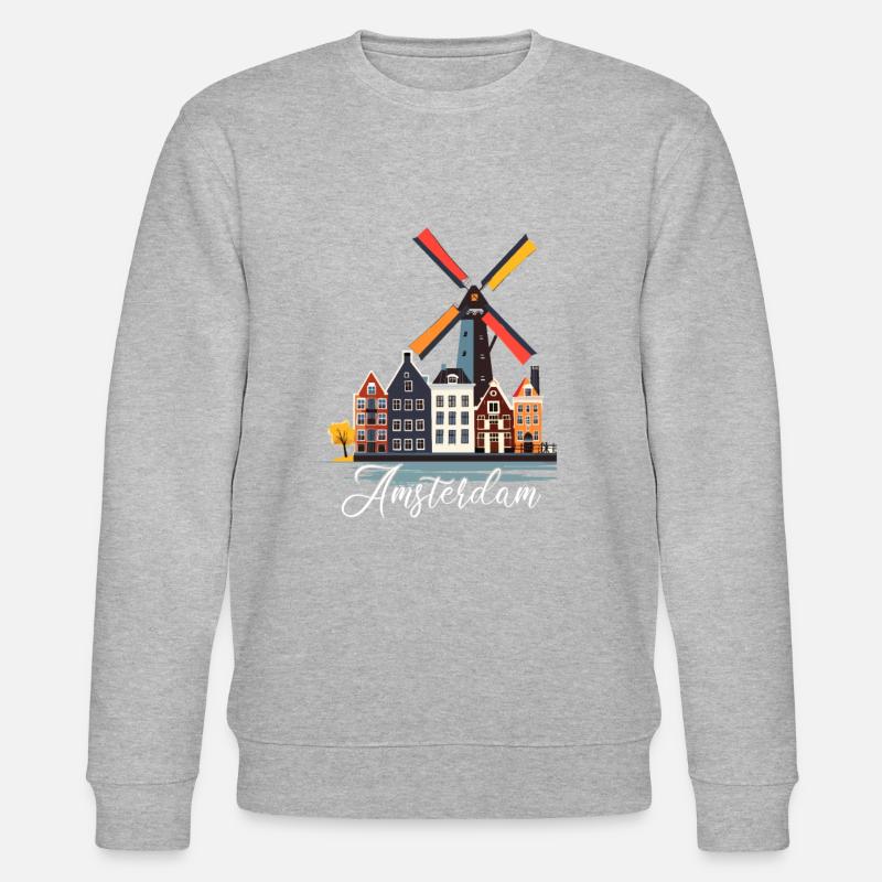 Amsterdam Pays-Bas Néerlandais - Sweat bio CHANGER Stanley/Stella Unisexe - gris chiné