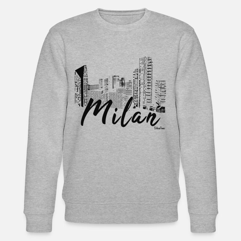 Skyline Milan als Geschenkidee - Stanley/Stella Unisex Bio-Sweatshirt CHANGER  - Grau meliert