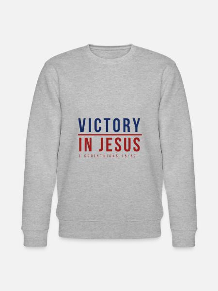 victory in jesus - Stanley/Stella CHANGER Unisex Organic Sweatshirt - heather grey
