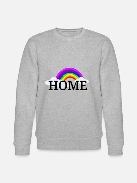 Regenbogen Geschenk Regenbogenshirt Home Zuhause - Stanley/Stella Unisex Bio-Sweatshirt CHANGER  - Grau meliert