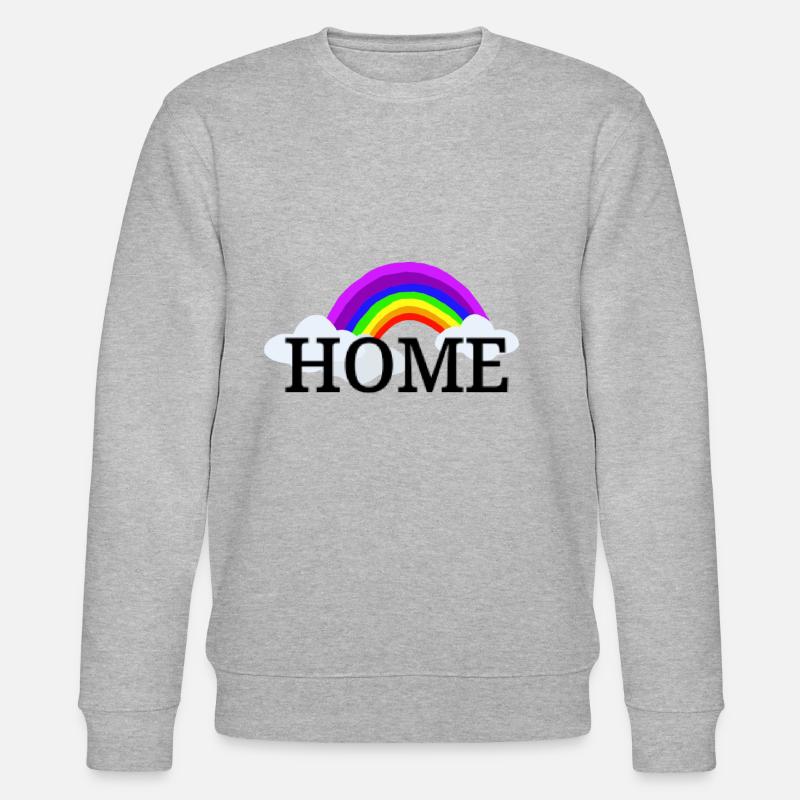 Regenbogen Geschenk Regenbogenshirt Home Zuhause - Stanley/Stella Unisex Bio-Sweatshirt CHANGER  - Grau meliert