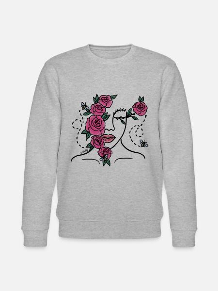Pani Rose i Pszczoła - Ekologiczna bluza unisex Stanley/Stella CHANGER  - szary melanż